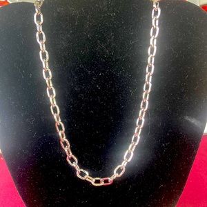 16” Silver Rhodium Filled Link Chain Choker Necklace NWOT